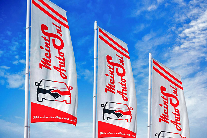 Huisstijl en vlaggen voor Meints Auto's